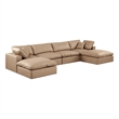 Meridian Furniture Comfy Tan Vegan Leather 6-Pc. Modular Sectional