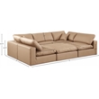 Meridian Furniture Comfy Tan Vegan Leather 6-Pc. Modular Sectional