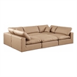 Meridian Furniture Comfy Tan Vegan Leather 6-Pc. Modular Sectional