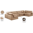 Meridian Furniture Comfy Tan Vegan Leather 6-Pc. Modular Sectional
