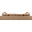 Meridian Furniture Comfy Tan Vegan Leather 6-Pc. Modular Sectional