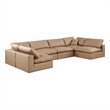 Meridian Furniture Comfy Tan Vegan Leather 6-Pc. Modular Sectional