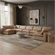 Meridian Furniture Comfy Tan Vegan Leather 7-Pc. Modular Sectional