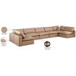 Meridian Furniture Comfy Tan Vegan Leather 7-Pc. Modular Sectional