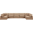 Meridian Furniture Comfy Tan Vegan Leather 7-Pc. Modular Sectional