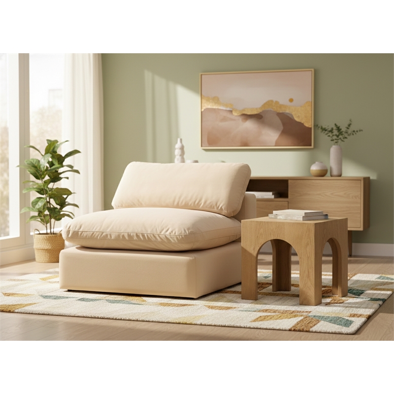 Meridian Furniture Comfy Beige Velvet Armless Chair