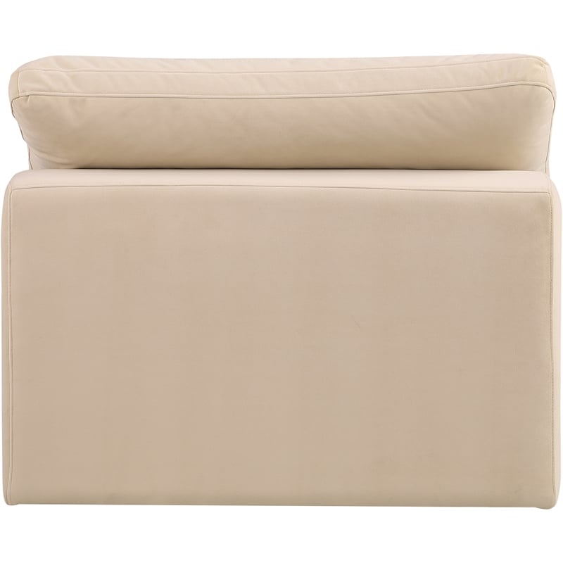 Meridian Furniture Comfy Beige Velvet Armless Chair