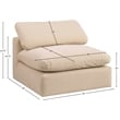 Meridian Furniture Comfy Beige Velvet Armless Chair