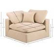 Meridian Furniture Comfy Beige Velvet Corner Chair