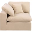 Meridian Furniture Comfy Beige Velvet Corner Chair