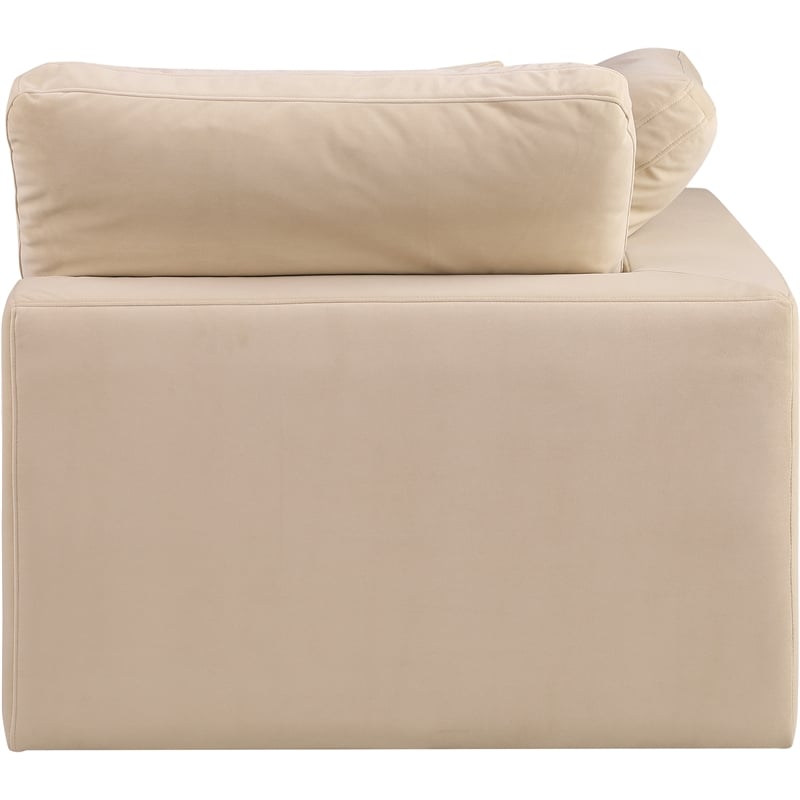 Meridian Furniture Comfy Beige Velvet Corner Chair