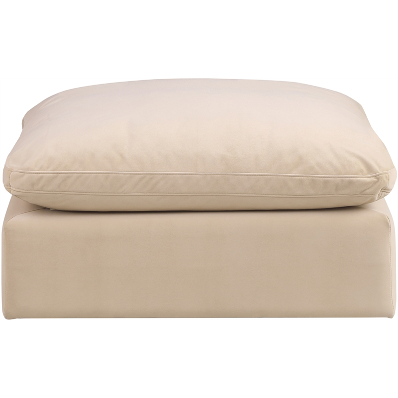 Meridian Furniture Comfy Beige Velvet Ottoman