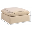 Meridian Furniture Comfy Beige Velvet Ottoman