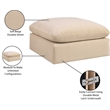 Meridian Furniture Comfy Beige Velvet Ottoman