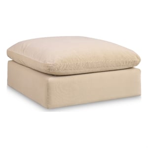 Meridian Furniture Comfy Beige Velvet Ottoman
