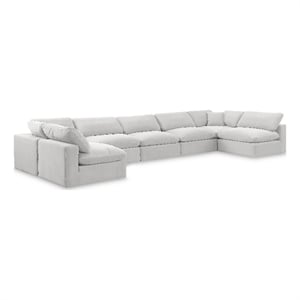 Meridian Furniture Comfy Cream Velvet 7-Pc. Modular Sectional