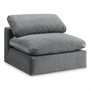 Meridian Furniture Comfy Grey Velvet Armless Chair