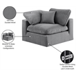 Meridian Furniture Comfy Grey Velvet Corner Chair