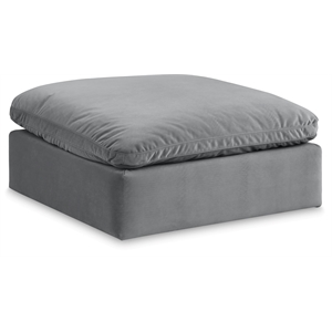 Meridian Furniture Comfy Grey Velvet Ottoman