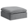 Meridian Furniture Comfy Grey Velvet Ottoman
