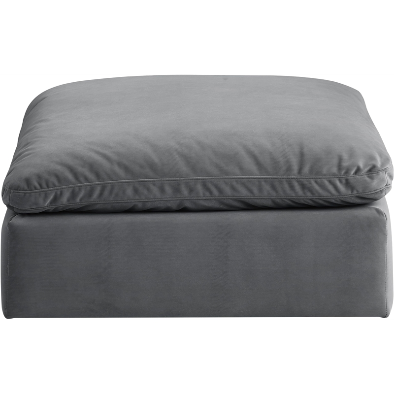 Meridian Furniture Comfy Grey Velvet Ottoman