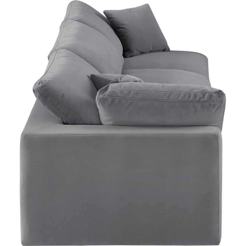 Meridian Furniture Comfy Grey Velvet 3-Pc. Modular Sofa