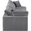 Meridian Furniture Comfy Grey Velvet 3-Pc. Modular Sofa