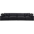 Meridian Furniture Comfy Black Linen Textured Fabric 4-Pc. Modular Sofa