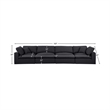 Meridian Furniture Comfy Black Linen Textured Fabric 4-Pc. Modular Sofa