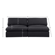 Meridian Furniture Comfy Black Linen Textured Fabric 2-Pc. Modular Sofa