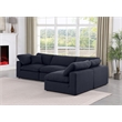 Meridian Furniture Comfy Black Linen Textured Fabric 4-Pc. Modular Sectional