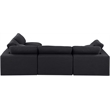 Meridian Furniture Comfy Black Linen Textured Fabric 4-Pc. Modular Sectional