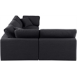 Meridian Furniture Comfy Black Linen Textured Fabric 4-Pc. Modular Sectional