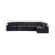 Meridian Furniture Comfy Black Linen Textured Fabric 5-Pc. Modular Sectional