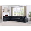 Meridian Furniture Comfy Black Linen Textured Fabric 5-Pc. Modular Sectional