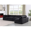 Meridian Furniture Comfy Black Linen Textured Fabric 5-Pc. Modular Sectional