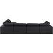 Meridian Furniture Comfy Black Linen Textured Fabric 5-Pc. Modular Sectional