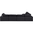 Meridian Furniture Comfy Black Linen Textured Fabric 5-Pc. Modular Sectional