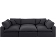 Meridian Furniture Comfy Black Linen Textured Fabric 6-Pc. Modular Sectional