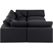 Meridian Furniture Comfy Black Linen Textured Fabric 6-Pc. Modular Sectional