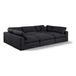 Meridian Furniture Comfy Black Linen Textured Fabric 6-Pc. Modular Sectional
