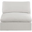 Meridian Furniture Comfy Cream Linen Textured Fabric Armless Chair