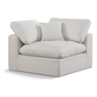 Meridian Furniture Comfy Cream Linen Textured Fabric Corner Chair