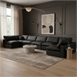Meridian Furniture Comfy Black Vegan Leather 7-Pc. Modular Sectional