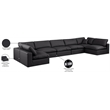 Meridian Furniture Comfy Black Vegan Leather 7-Pc. Modular Sectional