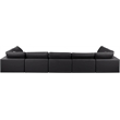 Meridian Furniture Comfy Black Vegan Leather 7-Pc. Modular Sectional