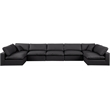 Meridian Furniture Comfy Black Vegan Leather 7-Pc. Modular Sectional
