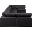 Meridian Furniture Comfy Black Vegan Leather 7-Pc. Modular Sectional