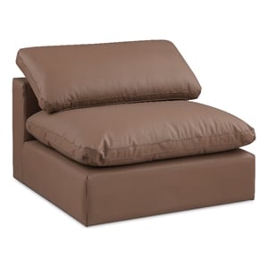 Meridian Furniture Comfy Brown Vegan Leather Armless Chair