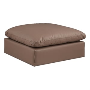 Meridian Furniture Comfy Brown Vegan Leather Ottoman